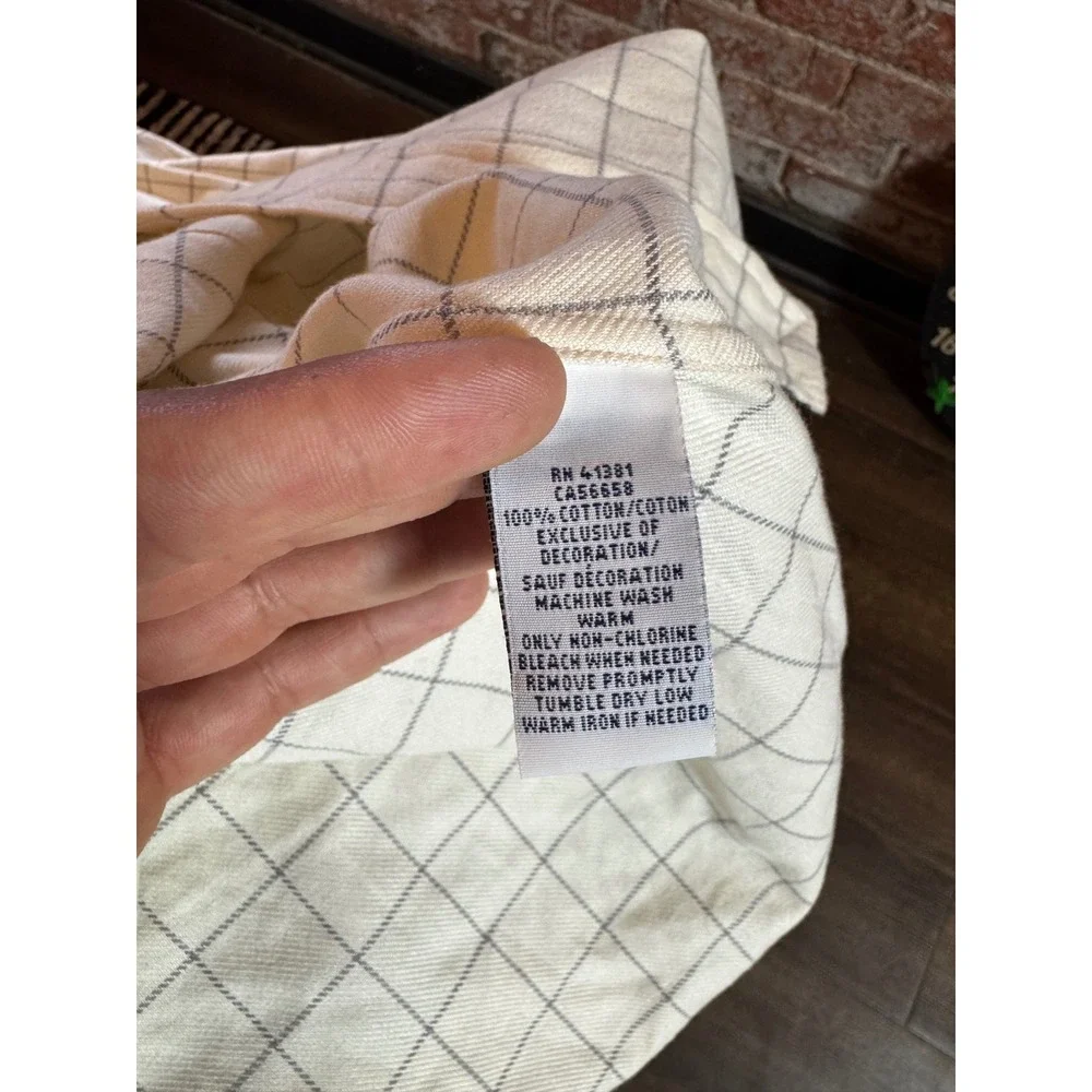 Polo Ralph Lauren Slim Fit Windowpane Check Flannel Button Up Shirt Mens Large